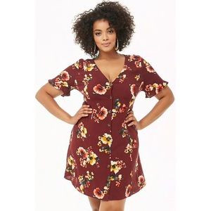 Plus size floral fit & flare dress
